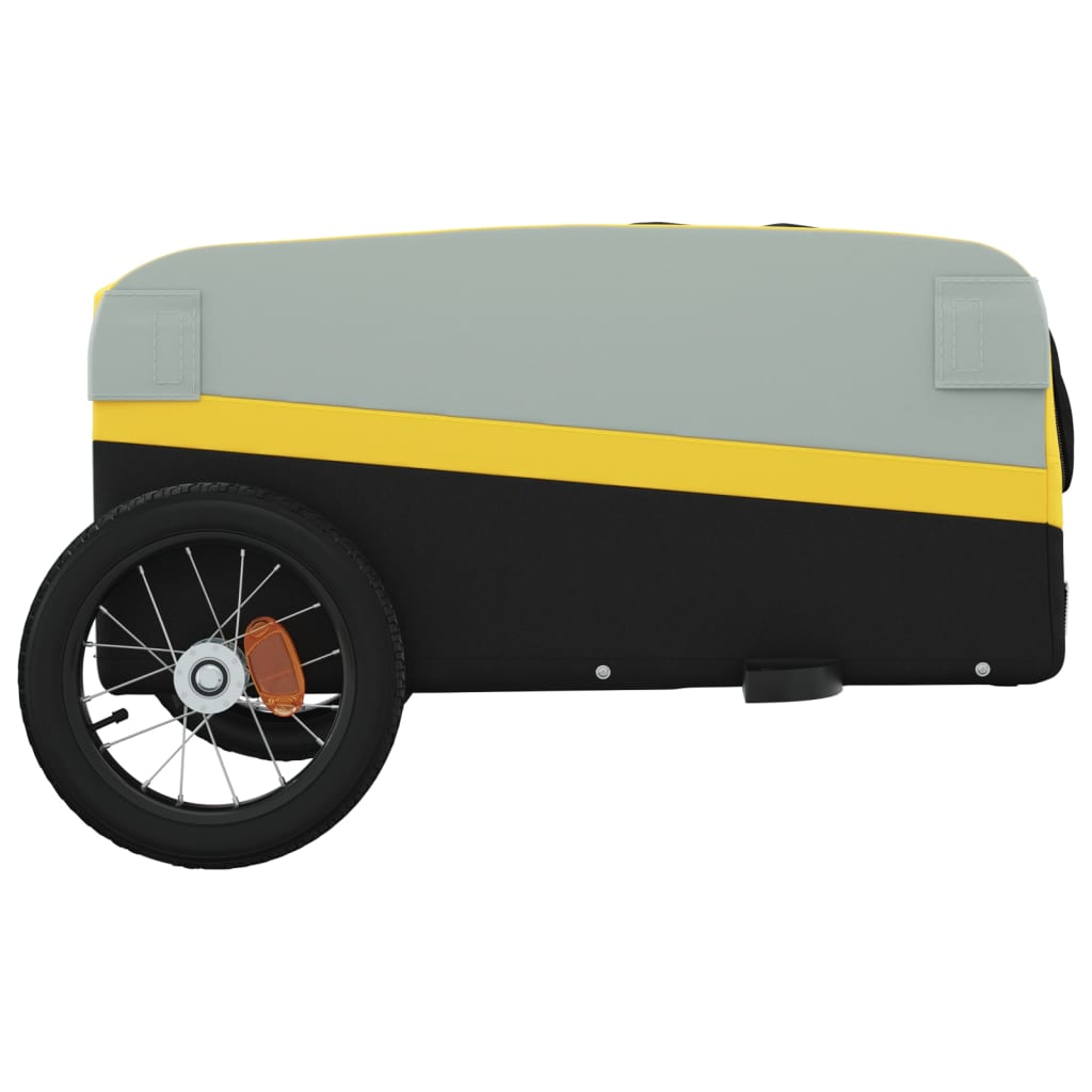 Rimorchio da Bici Nero e Giallo 30 kg in Ferro