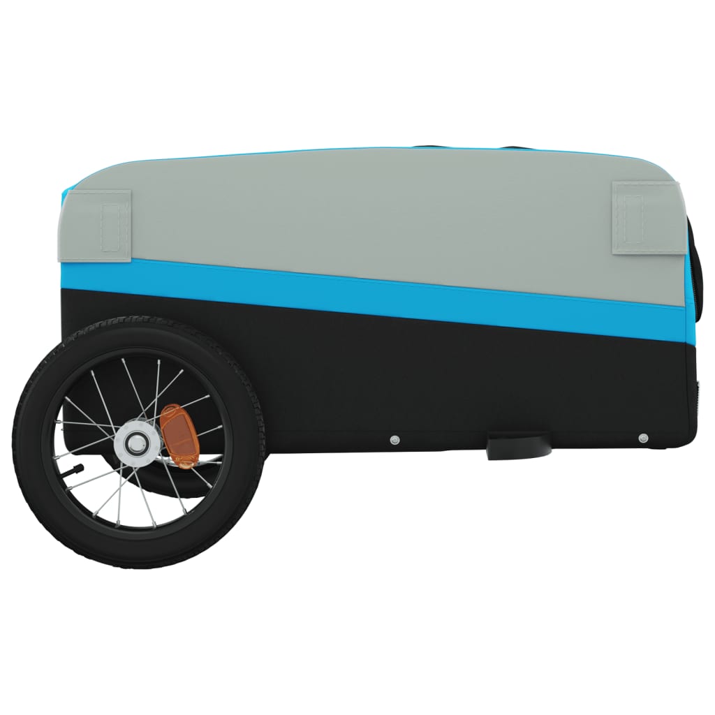 Rimorchio da Bici Nero e Blu 30 kg in Ferro