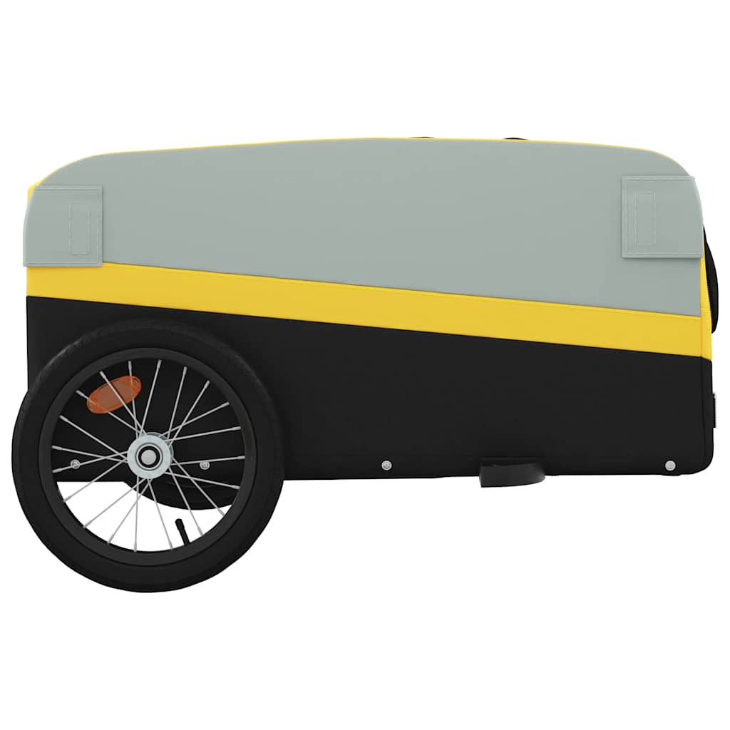 Rimorchio da Bici Nero e Giallo 45 kg in Ferro