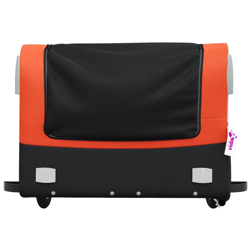 Rimorchio da Bici Nero e Arancione 45 kg in Ferro