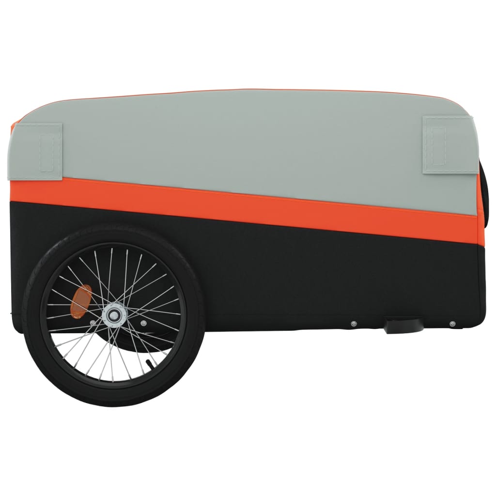 Rimorchio da Bici Nero e Arancione 45 kg in Ferro