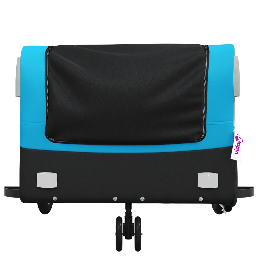 Rimorchio da Bici Nero e Blu 45 kg in Ferro