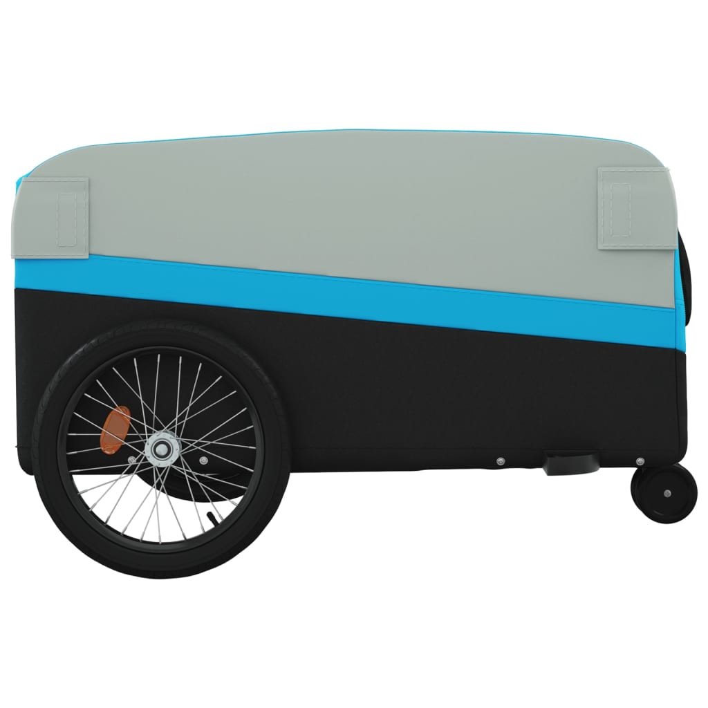 Rimorchio da Bici Nero e Blu 45 kg in Ferro