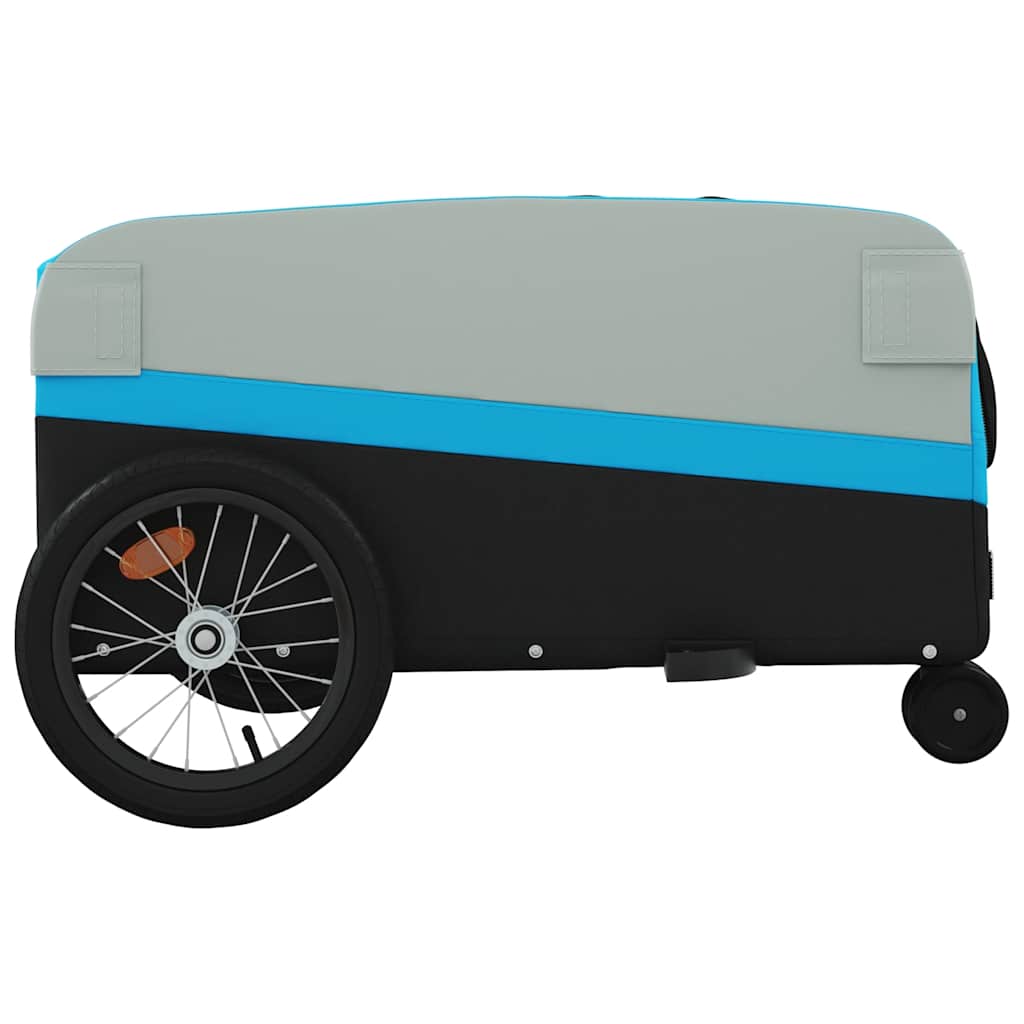 Rimorchio da Bici Nero e Blu 45 kg in Ferro