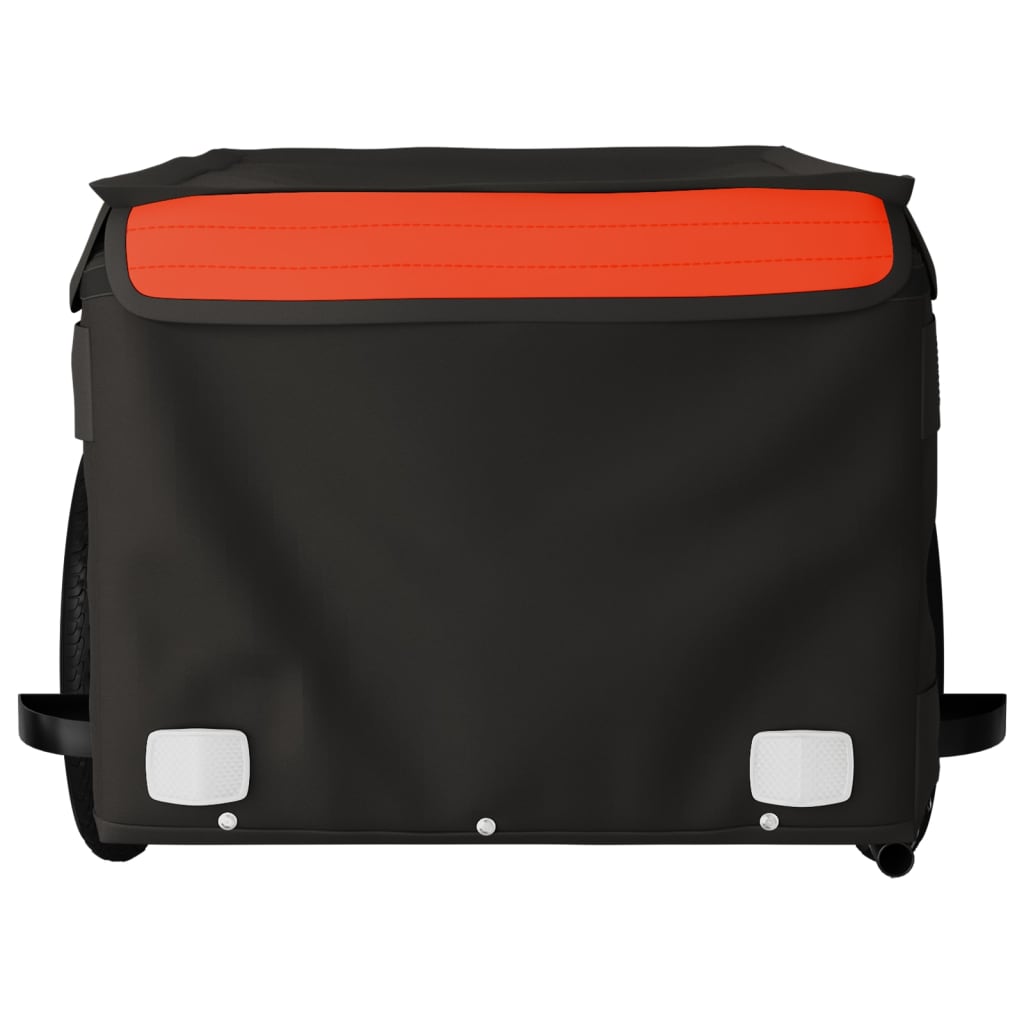Rimorchio da Bici Nero e Arancione 30 kg in Ferro