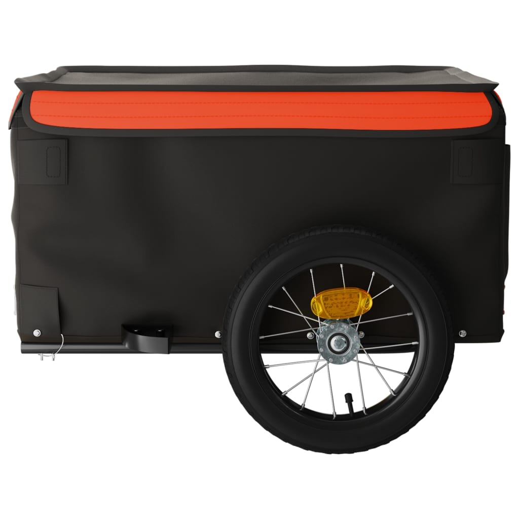 Rimorchio da Bici Nero e Arancione 30 kg in Ferro