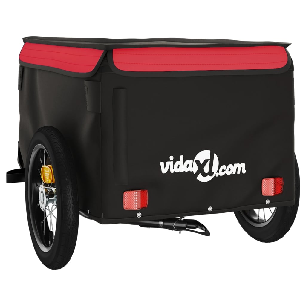 Rimorchio da Bici Nero e Rosso 30 kg in Ferro