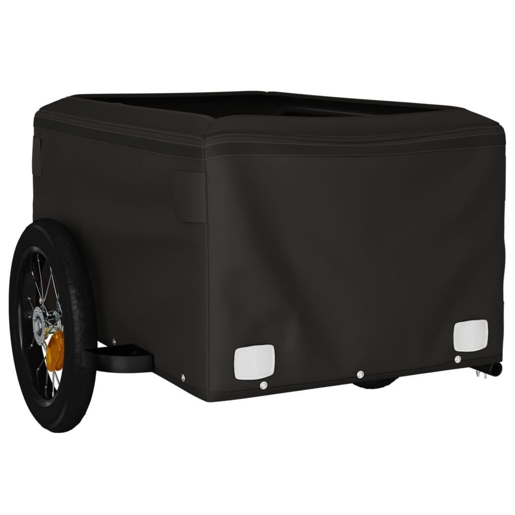 Rimorchio da Bici Nero e Giallo 30 kg in Ferro