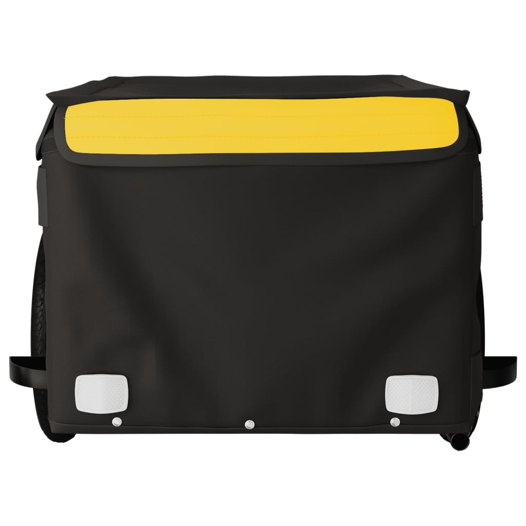 Rimorchio da Bici Nero e Giallo 30 kg in Ferro