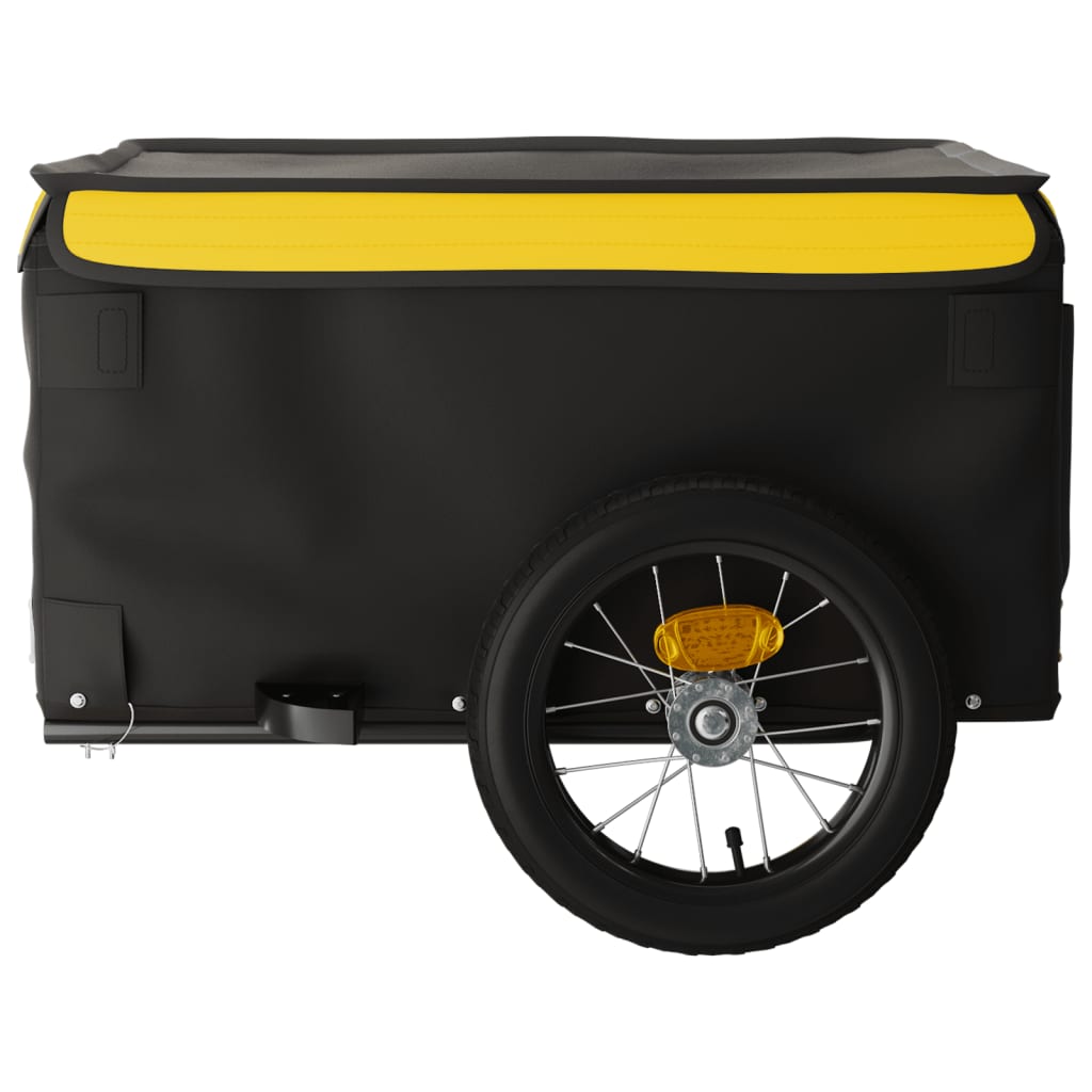 Rimorchio da Bici Nero e Giallo 30 kg in Ferro