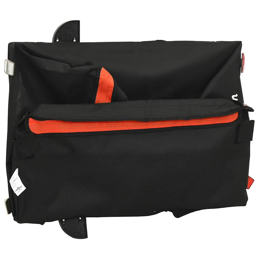 Rimorchio da Bici Nero e Arancione 45 kg in Ferro