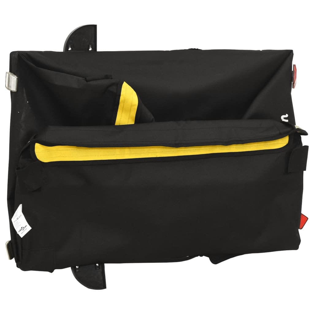 Rimorchio da Bici Nero e Giallo 45 kg in Ferro