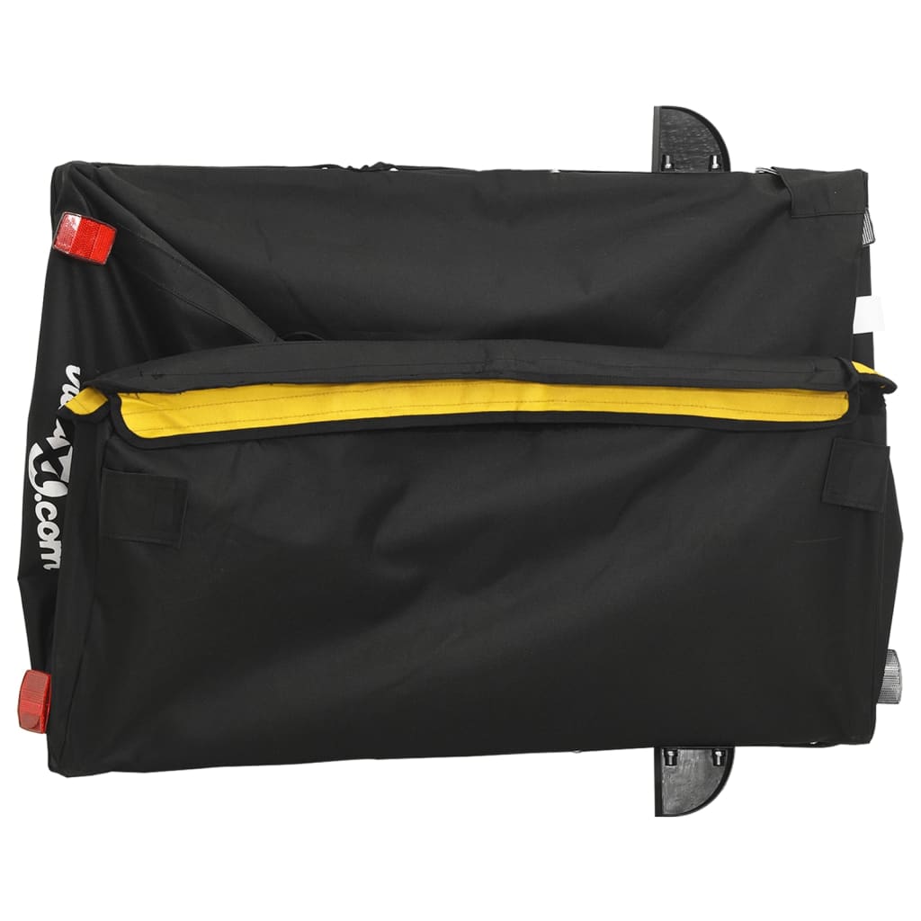 Rimorchio da Bici Nero e Giallo 45 kg in Ferro