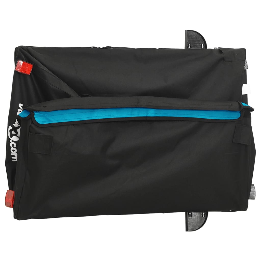 Rimorchio da Bici Nero e Blu 45 kg in Ferro