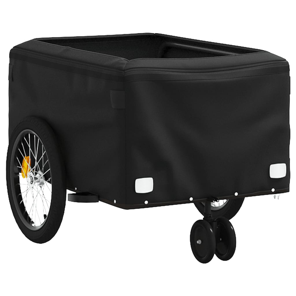 Rimorchio da Bici Nero e Arancione 30 kg in Ferro