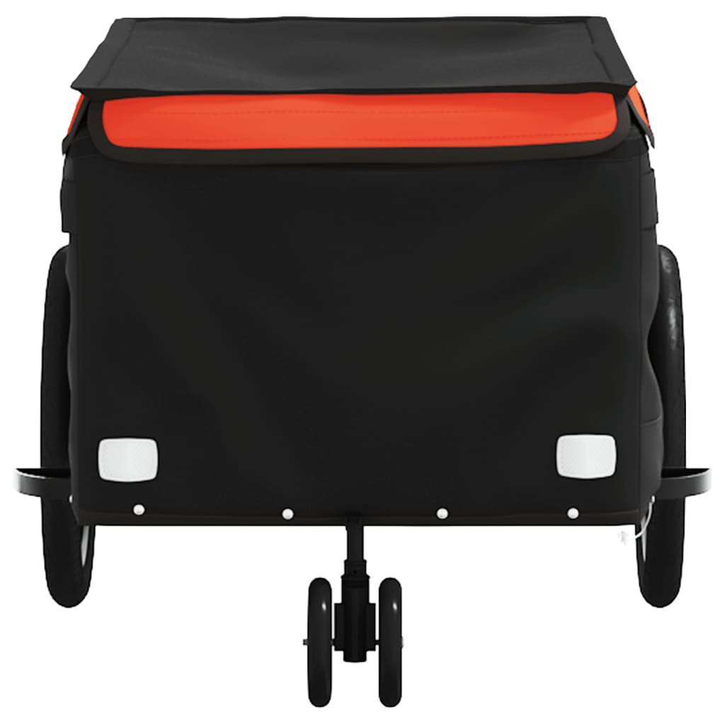 Rimorchio da Bici Nero e Arancione 30 kg in Ferro