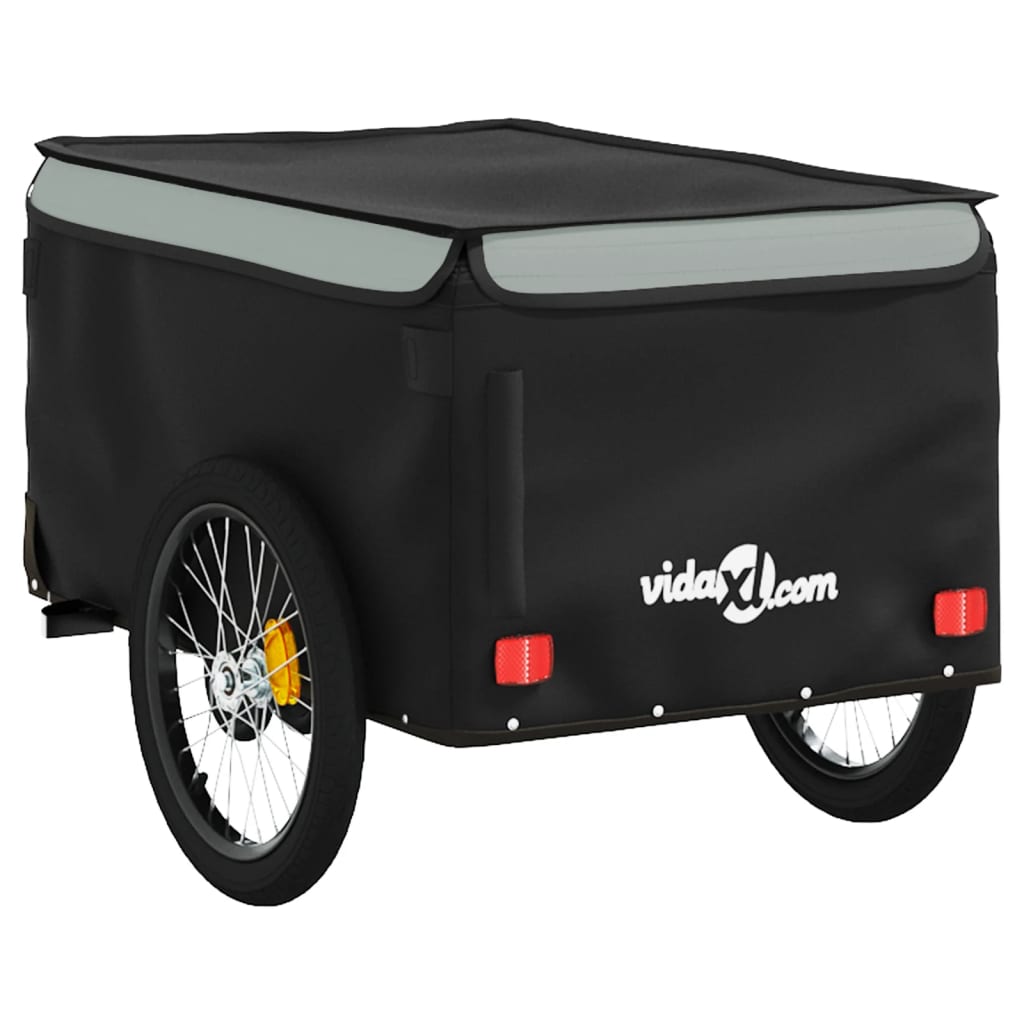 Rimorchio da Bici Nero e Grigio 30 kg in Ferro