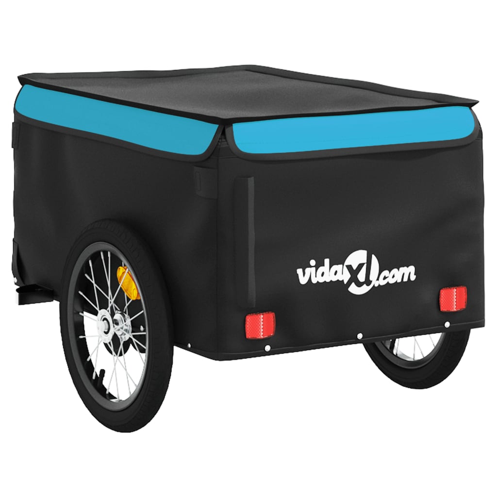 Rimorchio da Bici Nero e Blu 45 kg in Ferro