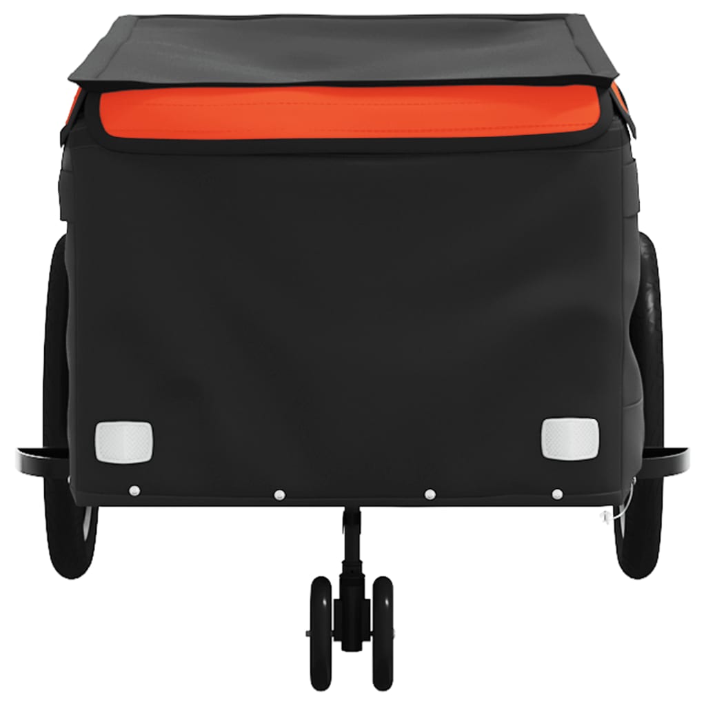Rimorchio da Bici Nero e Arancione 45 kg in Ferro