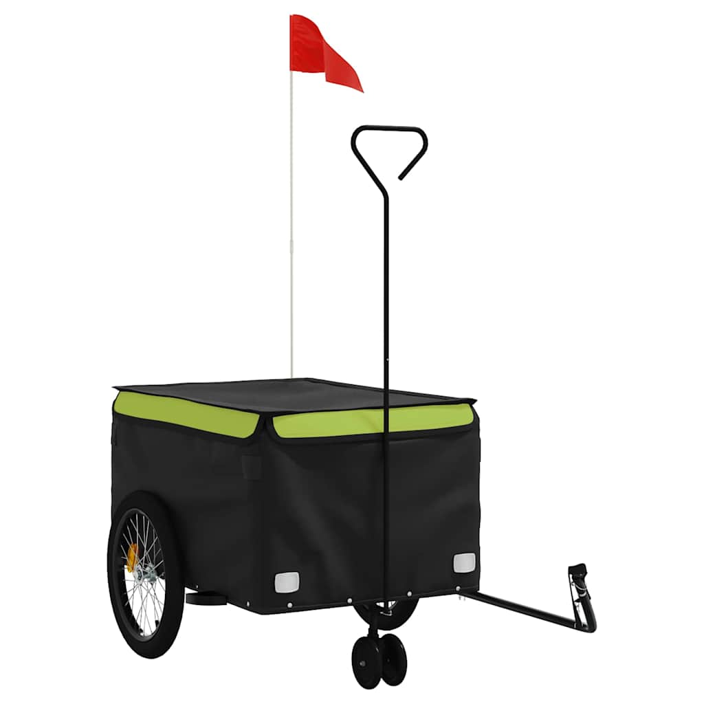 Rimorchio da Bici Nero e Verde 45 kg in Ferro