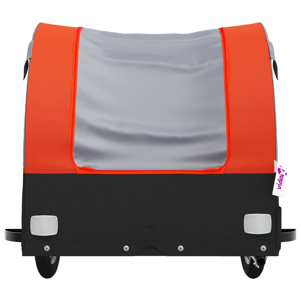 Rimorchio da Bici Nero e Arancione 30 kg in Ferro
