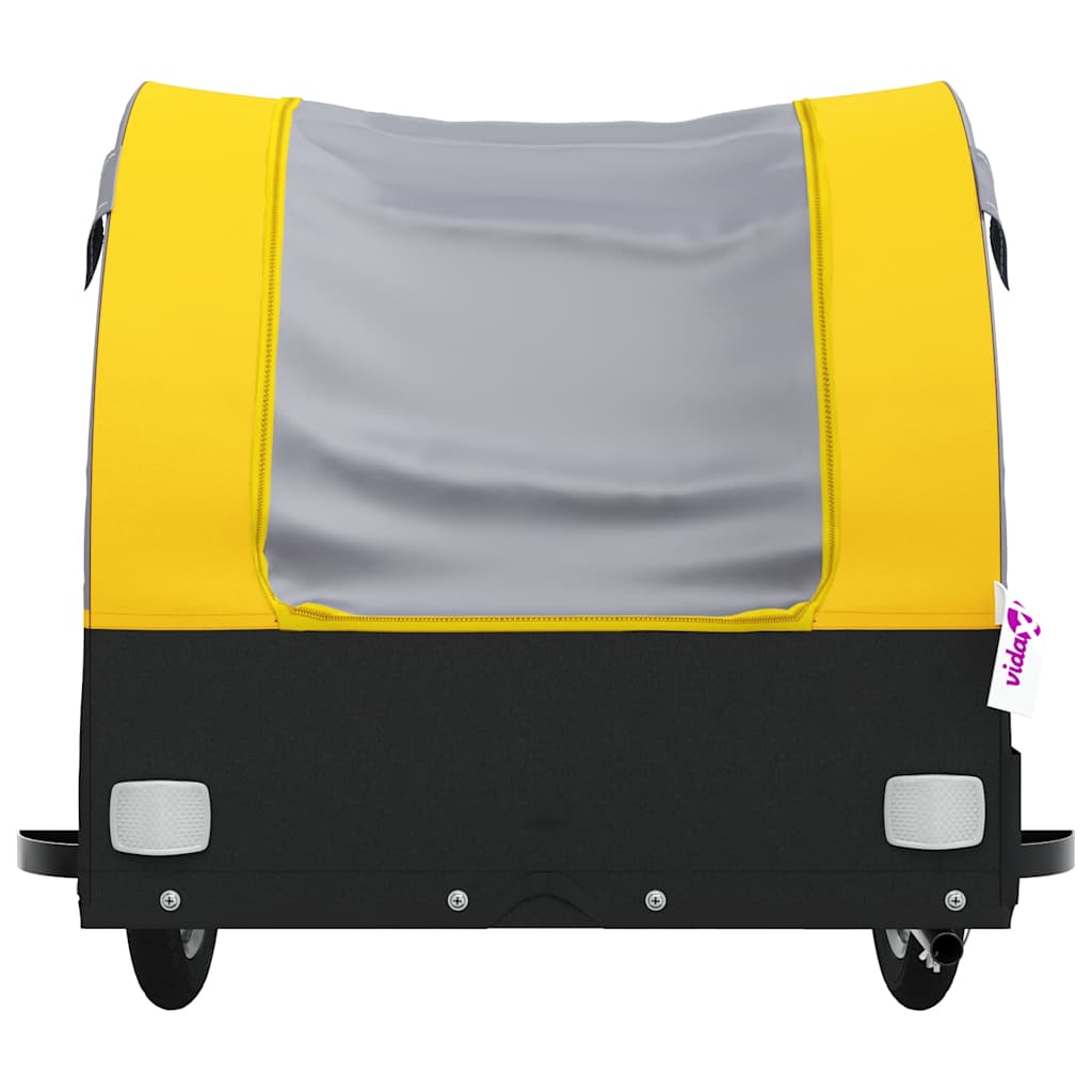 Rimorchio da Bici Nero e Giallo 45 kg in Ferro