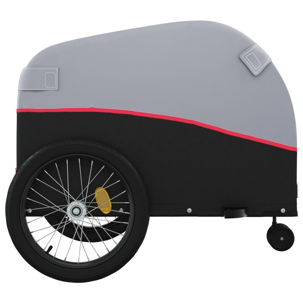 Rimorchio da Bici Nero e Rosso 45 kg in Ferro