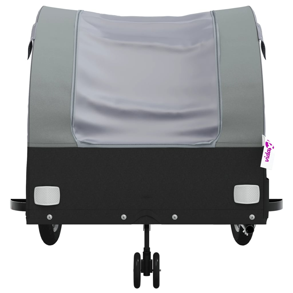 Rimorchio da Bici Nero e Grigio 45 kg in Ferro