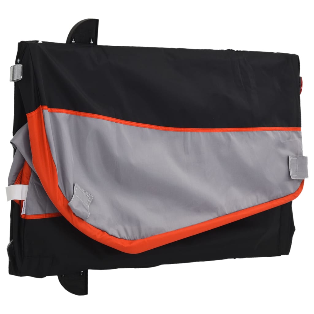 Rimorchio da Bici Nero e Arancione 45 kg in Ferro
