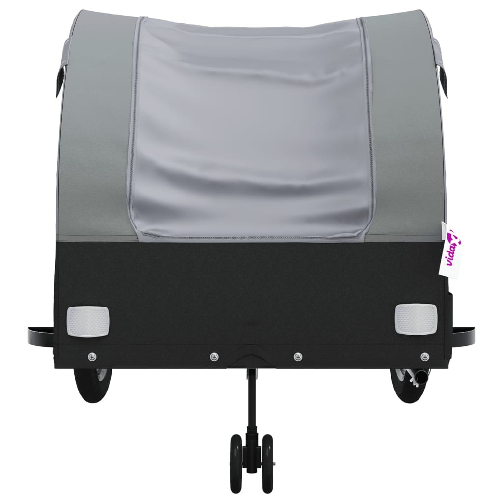 Rimorchio da Bici Nero e Grigio 45 kg in Ferro