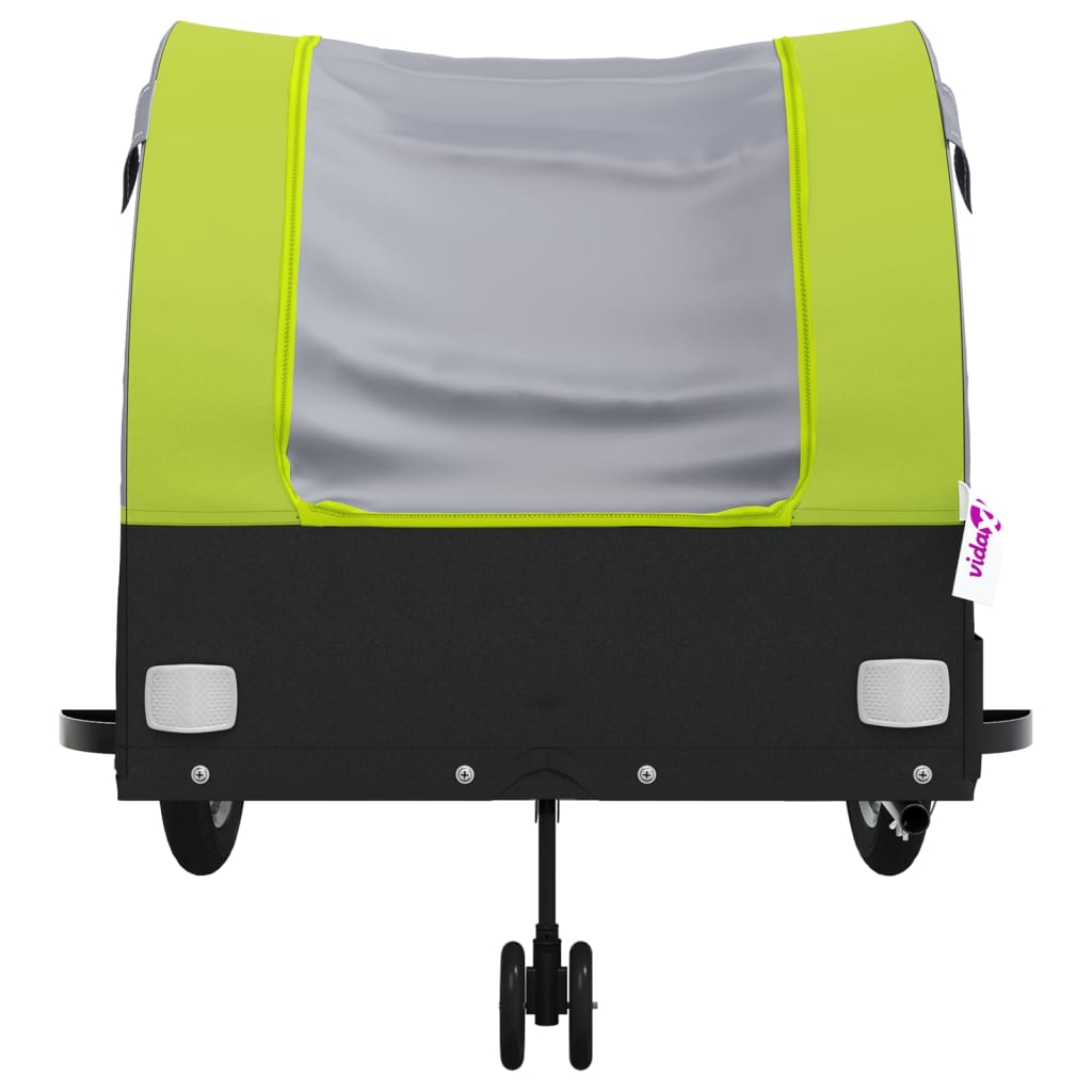 Rimorchio da Bici Nero e Verde 45 kg in Ferro