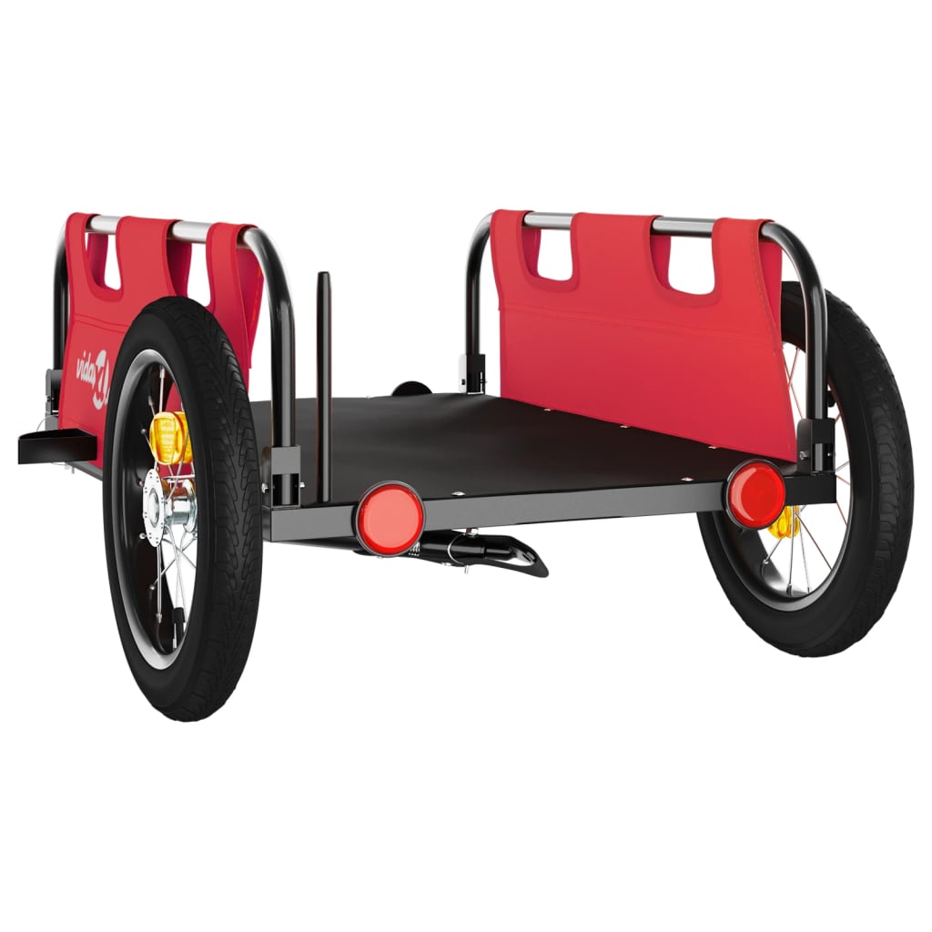 Rimorchio da Bici Rosso Oxford e Ferro