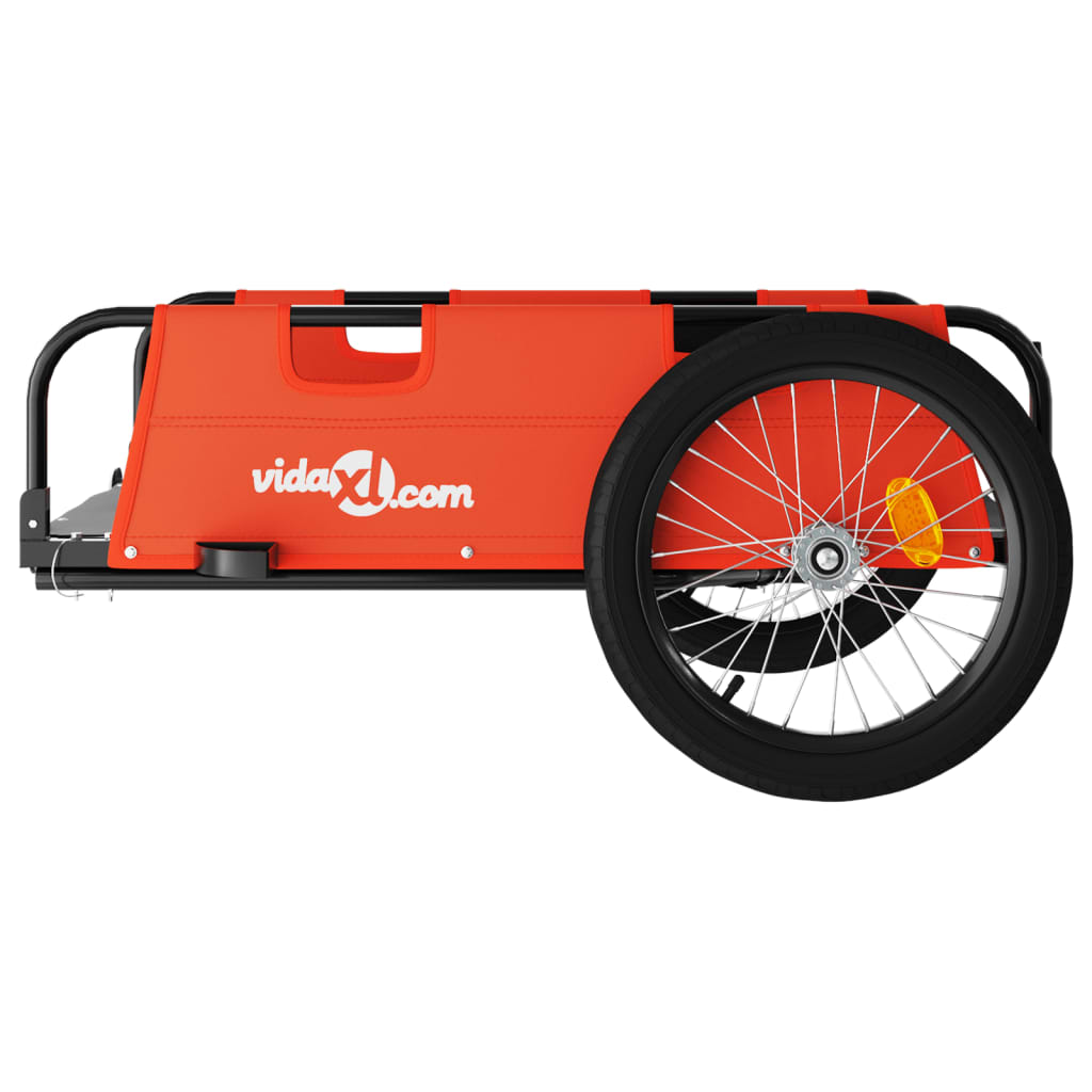 Rimorchio da Bici Arancione e Grigio Oxford e Ferro