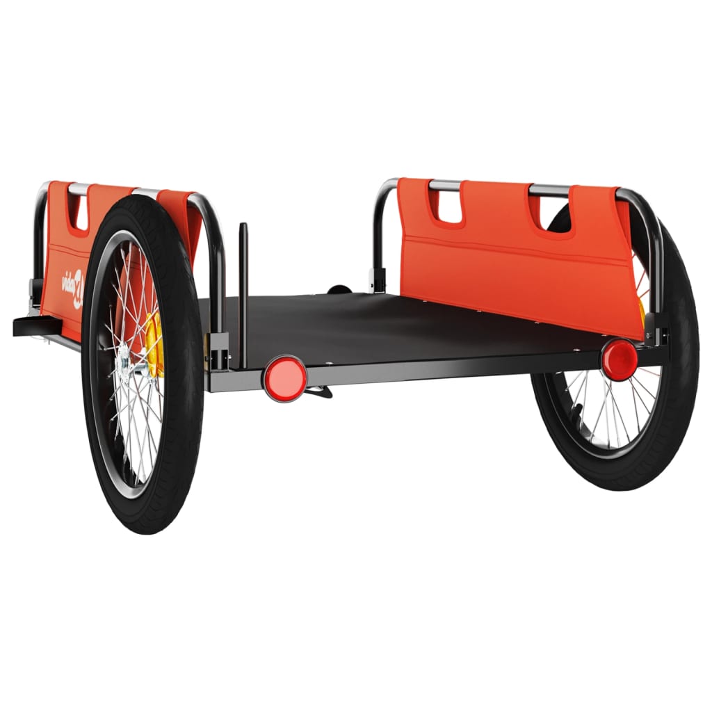 Rimorchio da Bici Arancione e Grigio Oxford e Ferro