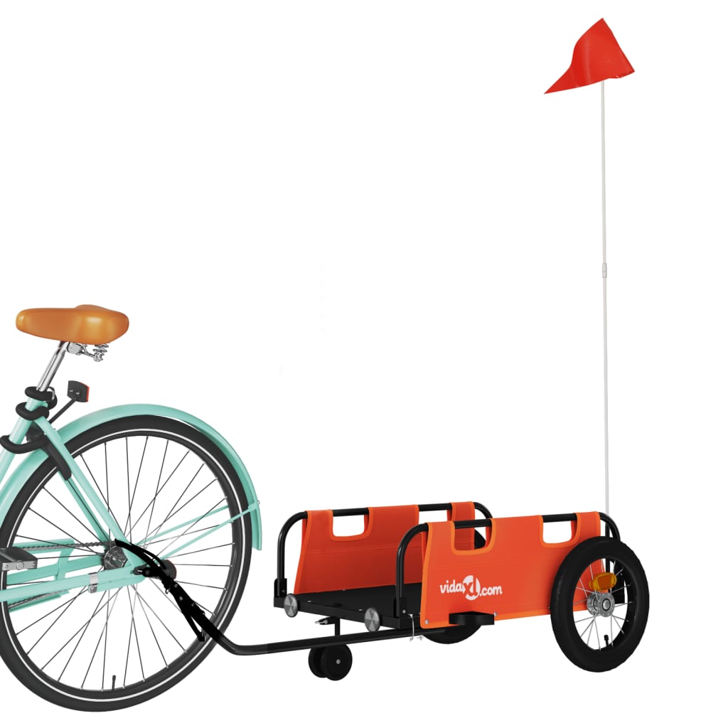 Rimorchio da Bici Arancione e Grigio Oxford e Ferro