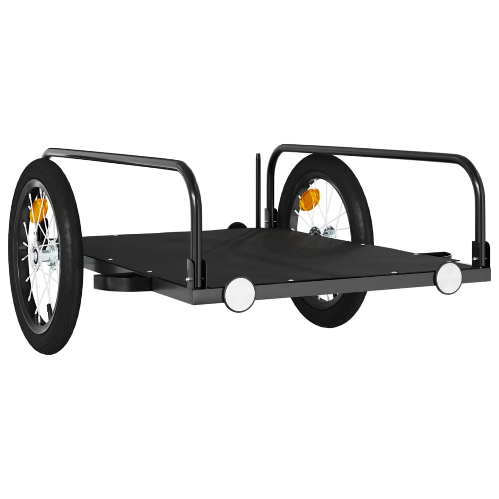 Rimorchio da Bici Nero 126x63x34 cm in Ferro