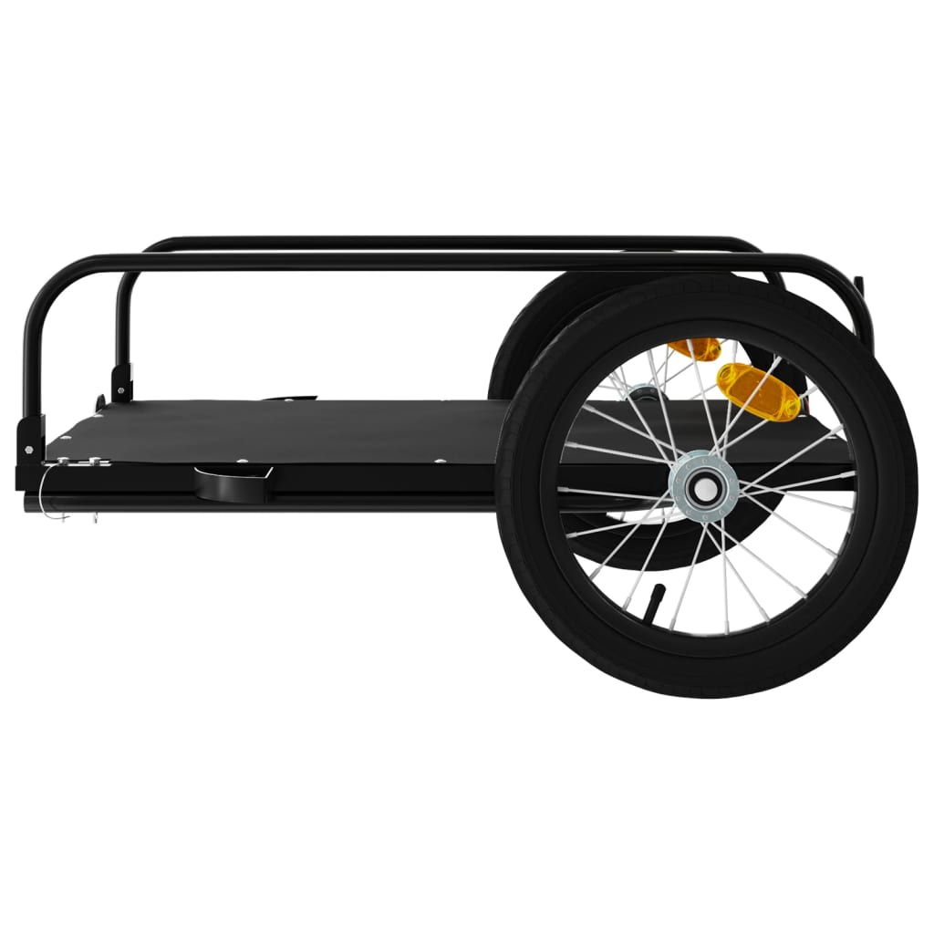 Rimorchio da Bici Nero 126x63x34 cm in Ferro