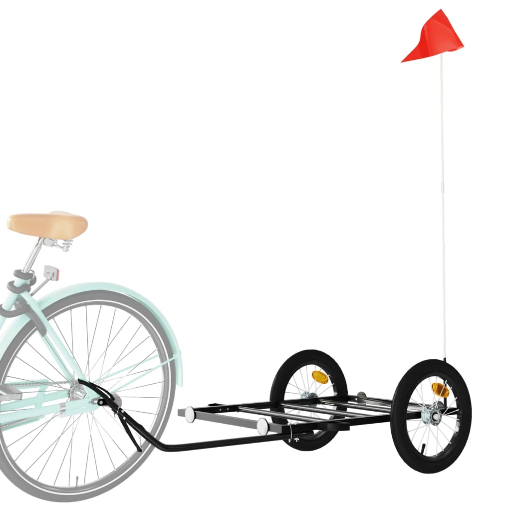 Rimorchio da Bici Nero 126x63x34 cm in Ferro