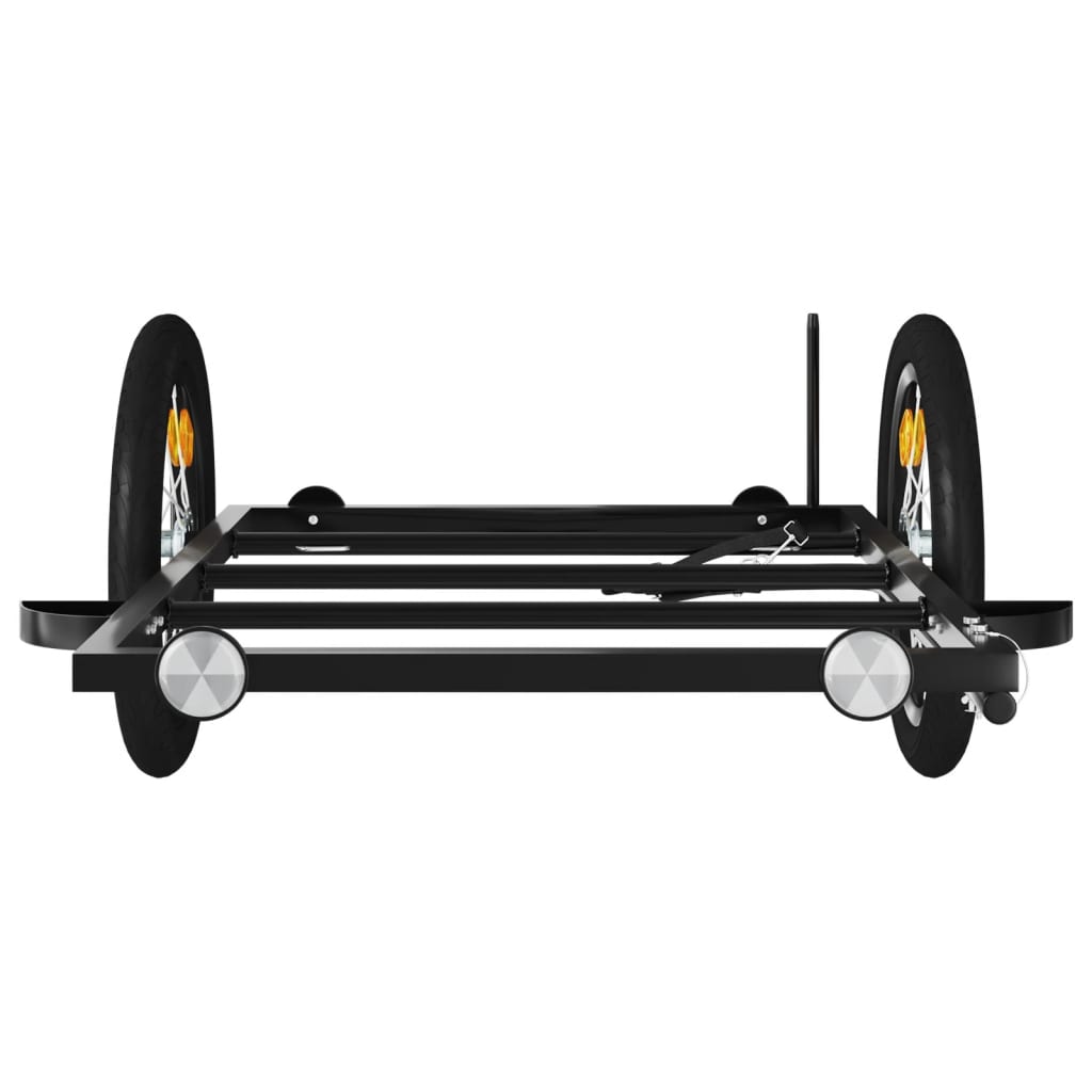 Rimorchio da Bici Nero 126x63x34 cm in Ferro
