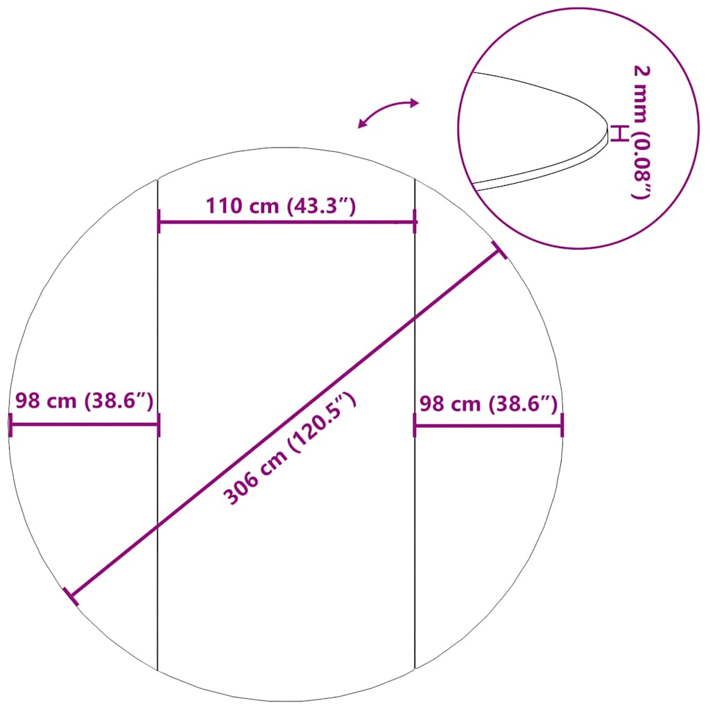 Telo per Fondo Piscina Ø 306 cm (2 mm) Tessuto Non Tessuto