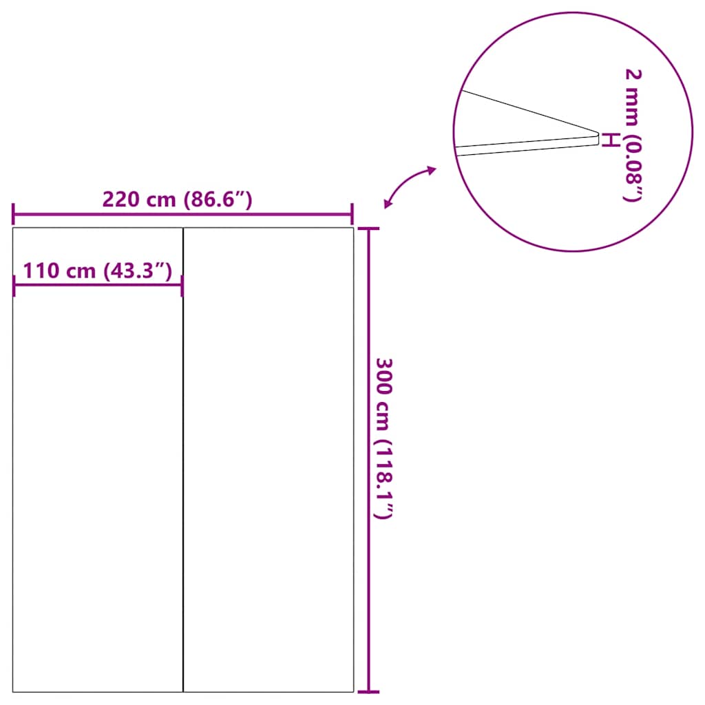 Telo per Fondo Piscina 300 x 220 cm Rettangolare Grigio Chiaro