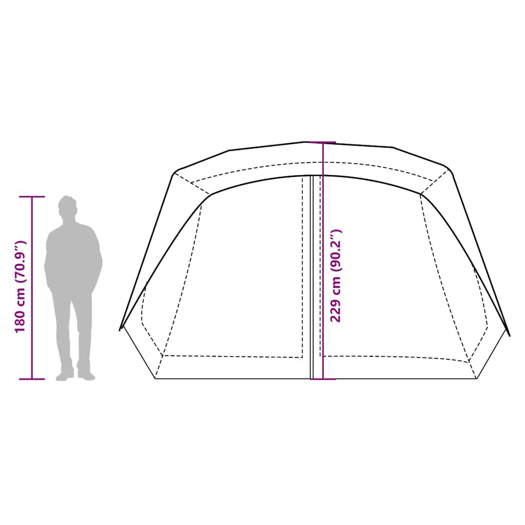 Tenda Campeggio 10 Persone Verde Rilascio Rapido Impermeabile