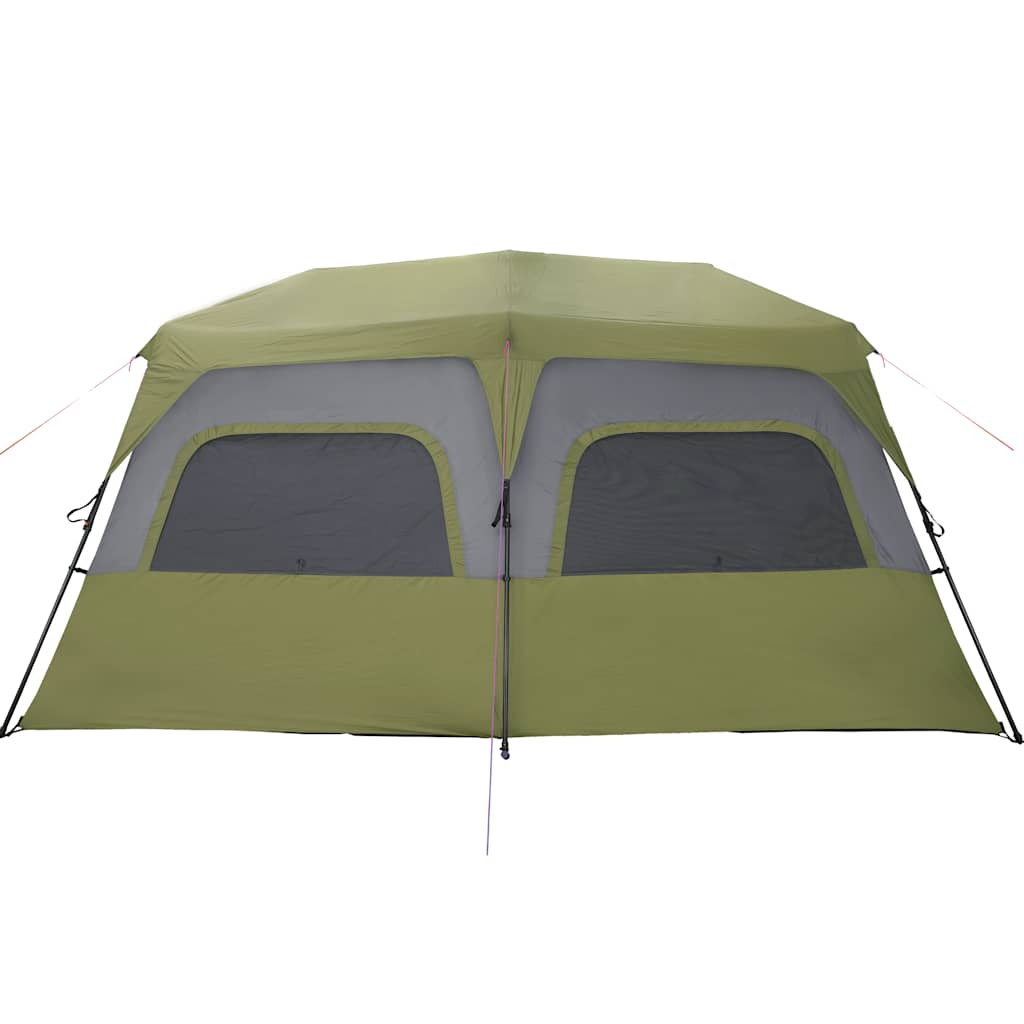 Tenda Campeggio 10 Persone Verde Rilascio Rapido Impermeabile