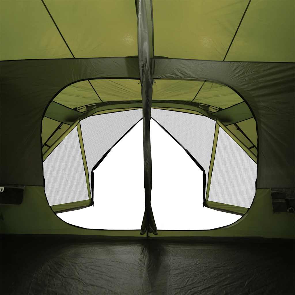 Tenda Campeggio 10 Persone Verde Rilascio Rapido Impermeabile