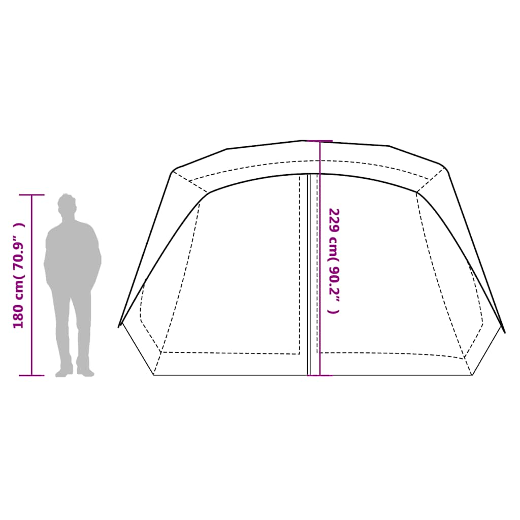 Tenda Campeggio 10 Persone Grigio e Arancione Impermeabile