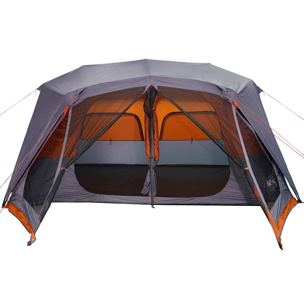 Tenda Campeggio 10 Persone Grigio e Arancione Impermeabile