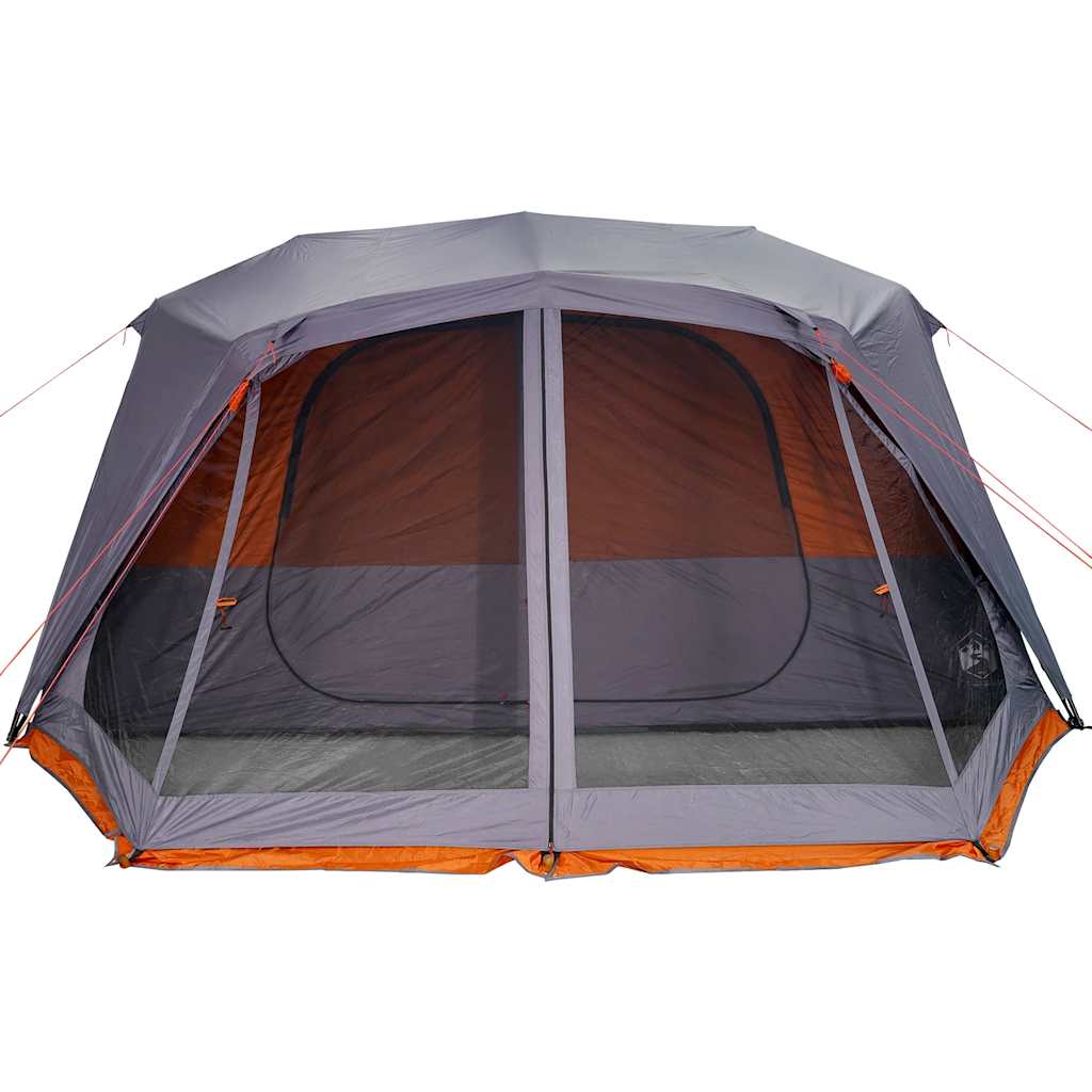 Tenda Campeggio 10 Persone Grigio e Arancione Impermeabile