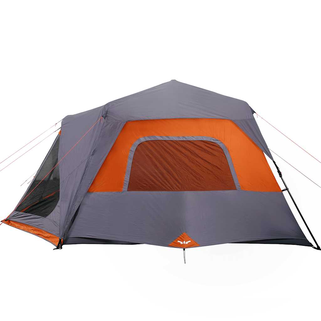 Tenda Campeggio 10 Persone Grigio e Arancione Impermeabile