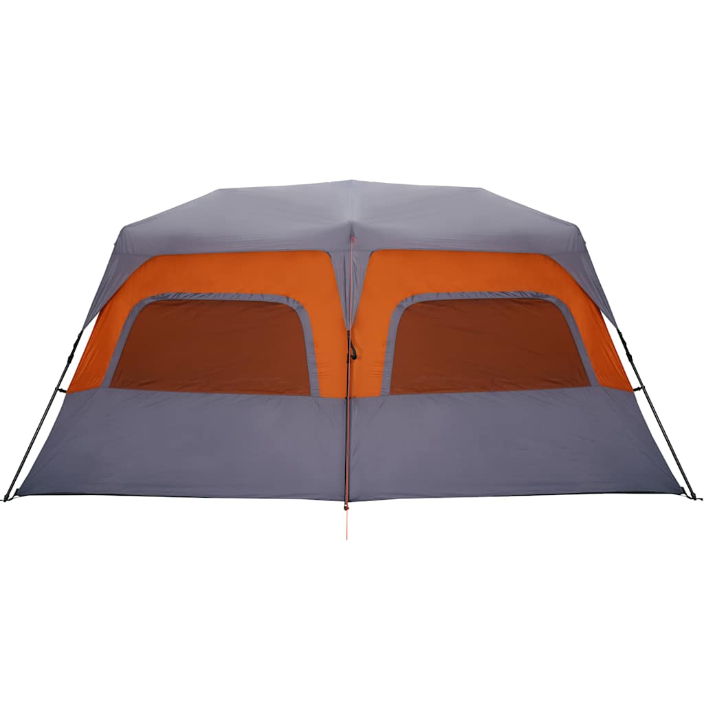 Tenda Campeggio 10 Persone Grigio e Arancione Impermeabile
