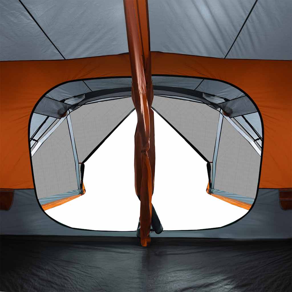 Tenda Campeggio 10 Persone Grigio e Arancione Impermeabile